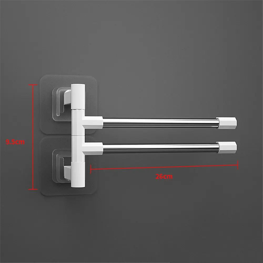 1Pc Silver Aluminum Swing Arms Towel Rack Save Space 2-8-Bar Towel Hanger Wall Mounted Bracket Hanging Holder Bathroom Tool