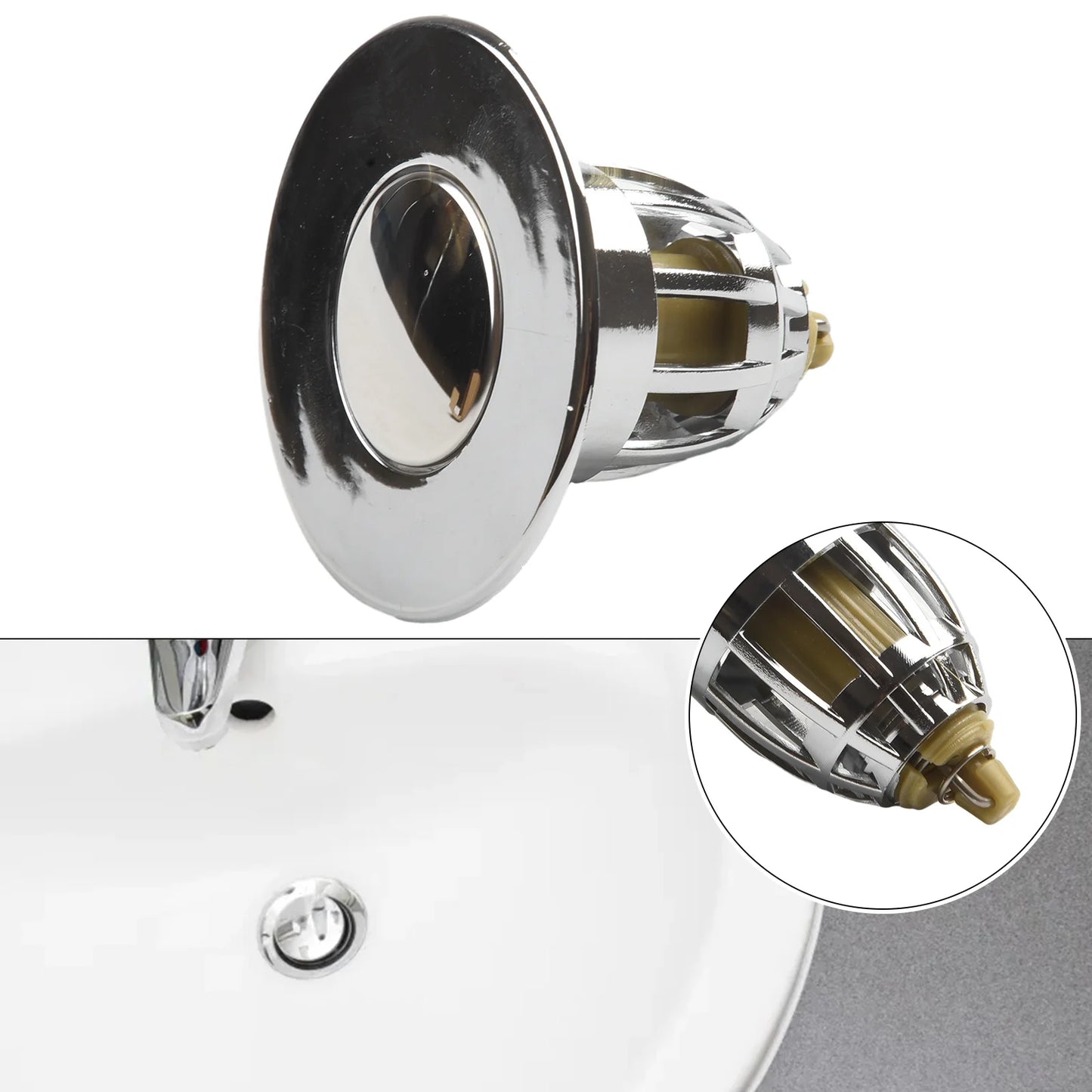 Pop-Up Drain Stopper & Hair Catcher – For Bathroom & Sink